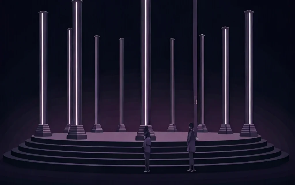 Ten geometric pillars representing the principles